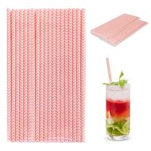 Pacote com 100 canudos de papel ondulado, design com padrão ondulado, tamanho 6x197mm, nas cores verde, vermelho, rosa, azul escuro, azul claro e preto | Ideal para festas, aniversários, casamentos, Dia dos Namorados, decoração de sobremesas e comemorações de feriados. - Multicolorido - Ver 7