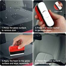 2 - Pack Automotive Oil Film Cleaning Brush Car U2013 Glass Cleaning Board, Anti - Fog Rain Glass Cleaner, Interior Exterior Use, Effective Oil Film Remover Windshield And Window Cleaning - 首字母 2PCS - 查看 4