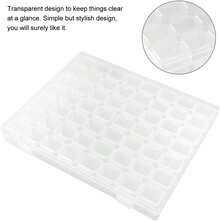 Organizador de joyas todo en, caja organizadora de plástico para manualidades 56 rejillas caja almacenamiento para decoración uñas con manijasíbles para cajas de pintura de diamantes - 1 - Ver 7
