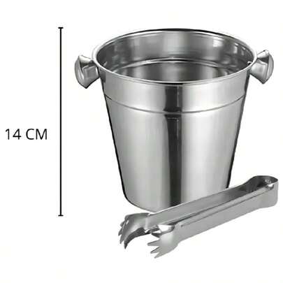 Cubeta para Hielos Travessa Acero Inoxidable con Pinzas 1L Color Plateado