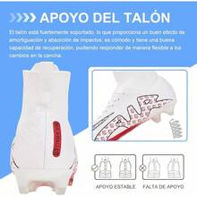 Bulamall Zapatos de Fútbol para Hombre Profesionales Zapatillas de Deporte Adulta Tacos de Fútbol para Entrenar al Aire Libre Atletismo Interiores Exteriores - Rojo-FG - Ver 10