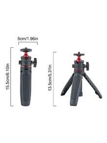 1个迷你自拍杆三脚架，带手柄，兼容网络摄像头、佳能G7X Mark III、ZV-1、RX100 VII、A6400、A6600相机 - 便携式迷你Vlog支架，带可调节支腿和橡胶脚垫，坚固耐用 - 彩色 - 查看 4