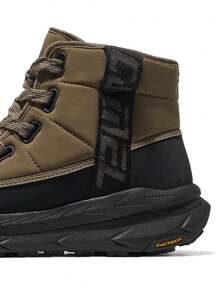 CAMEL CROWN Men's Autumn/Winter Warm Fur Lined High-Top Snow Boots, Anti-Slip Sports Shoes - Kangaroo Brown/Black - View 2