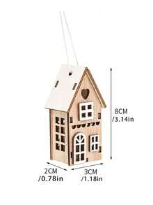 3/1 pieza Decoración navideña de casa, adorno de casa pequeña de madera creativa para chimenea, escalera, árbol de Navidad, decoración y regalo navideño, cabaña de madera minimalista para escritorio, estilo rústico perfecto para decoración de oficina en el hogar en Navidad y Año Nuevo