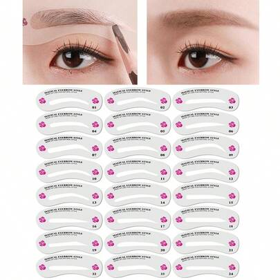 24 loại thẻ định hình lông mày và cọ định hình lông mày, dụng cụ hỗ trợ định hình lông mày tái sử dụng, thẻ định hình lông mày để sửa chữa, vẽ lông mày và dụng cụ làm đẹp tự chế, giá rẻ, quà tặng Giáng sinh, đồ trang điểm, dụng cụ trang điểm, đồ rẻ tiền, quà tặng, quà tặng cho phụ nữ, quà Giáng sinh, quà khuyến mãi, du lịch, đồ rẻ tiền, đồ dùng cần thiết khi đi du lịch