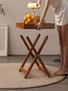 可折叠边桌，客厅沙发小咖啡桌，床头柜，便携式设计，适合室内、庭院、露营，节省空间的客厅、阳台、露台家具 - 彩色 - 查看 5