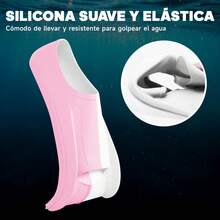 Aletas cortas de paleta para entrenamiento natatorio, color blanco rosa, talla L (39-41), perfectas para actividades de deportes acuáticos - Blanco Rosa - Ver 6