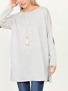 Boho Retro 90's Vintage  Checkered Solid Tie Dye V Stich Pink Mustard Blue Brown Raglan Drop Shoulder Knit Top  Cool Tunic Sweatshirt Pullover - Màu trắng ngà - Xem 3