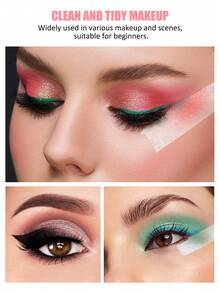 6pcs Eye Shadow Tapes, Eye Shadow & Eyeliner Auxiliary Tools, Eye Makeup Setting Gel, Eye Makeup Protective Tapes, Professional Eyelash Tapes, Adhesive Cloth Eyelash Tapes, Breathable Micro-Hole Cloth Eyelash Extension Tapes, Eyelash Lifting Tapes, Breathable Low-Irritation Eyelash Isolation Membrane. Tape Cutter, 5pcs/1 Set. Affordable Price, Suitable As Christmas Gifts, Cosmetics, Makeup Tools, Inexpensive Good Items, Gifts, Women's Gifts, Christmas Gifts. - Multicolor - View 3