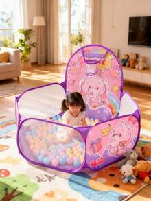 1 szt. rozkładany namiot do zabawy dla dzieci, domek do zabawy w domu i na zewnątrz z kreskówkowym wzorem, mata do raczkowania do basenu z piłeczkami, przenośny prezent dla dzieci, odpowiedni na Boże Narodzenie, Halloween, Święto Dziękczynienia, Wielkanoc, urodziny chłopców i dziewcząt
