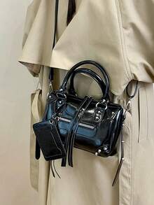 Women's Bag 2025 New Style High-End Sense Shoulder Crossbody Rivet Boston Pillow Bag