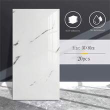 10/20/30pcs 3D Marble Effect Self-Adhesive Wall Tiles PVC Panels - Instant Peel And Stick Splash Guard For Kitchen And Bathroom - Waterproof And Easy To Clean Wall Stickers, Suitable For Living Room, Bedroom, Home Decoration, Imitation Marble Tile Stickers, Foam Wallpaper