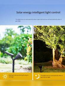 Solar betriebene LED Gartenleuchten, solar betrieben, ohne Verkabelung, für Garten, Park, Rasen, Landschaftsgestaltung, Baumbeleuchtung, laden sich tagsüber auf, leuchten nachts