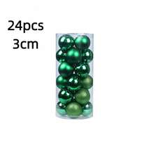 24个3CM/4CM/6CM/8CM。圣诞树装饰球圣诞派对挂球装饰摆件，是家居圣诞装饰礼物。注意：本产品属于手工艺品，可能存在轻微污垢、灰尘、胶印、胶水溢出等痕迹。轻微划痕属于本产品的正常现象，不影响外观或使用注意事项；挂绳随机。