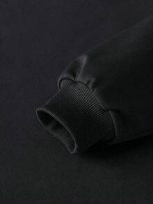 2025新款宽松休闲百搭女式卫衣，秋冬款 - 黑色 - 查看 6