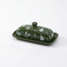 1pc Christmas Butter Dish With Lid For Countertop, Rectangular Covered Butter Keeper With Christmas Tree And Gingerbread Man Design, Butter Holder Container For Xmas Party Decor & Supply, Perfect Christmas Gift - Multicolor - View 12