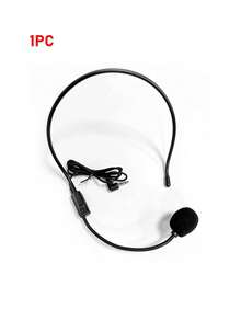 Black 3.5mm Wired Headset Microphone, Earphone Microphone For Teacher, Guide, Amplifier, Small Handheld Megaphone Earphones