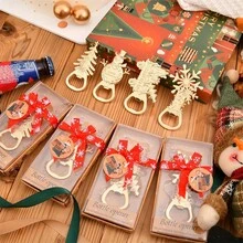 1pc Christmas Bottle Openers Set - 4 Festive Designs (Snowman, Tree, Snowflake, Santa's Sleigh) - Durable Metal Holiday Decor & Party Supplies For Home, Kitchen, Bar - No Batteries Needed, Home Bar Essentials, Seasonal Accessories, Sturdy Construction, Highquality Opener, Kitchen Gadgets, Bar Tools, Home Entertainers, Christmas Decor
