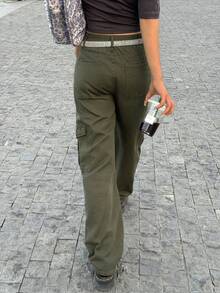 Women's Elastic Waist Casual Cargo Jeans Suitable For Travel