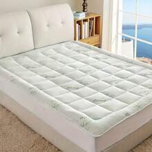 Thick Top Layer Mattress Cover Made Of Cool Bamboo, Designed To Fit Mattresses With Depths Of 8 To 21 Inches, Perfect For Home, Hotel, And Dormitory Use. - Bamboo Blue - View 7