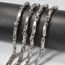 Avant Garde Popular 18k Silver Men Stainless Steel Flowing Light Geometric Three-Dimensional Column Splicing Cuban Necklace American Rap Hip-Hop Style Daily Party Stage Wear Boyfriend Gift Brother Gift Son Gift