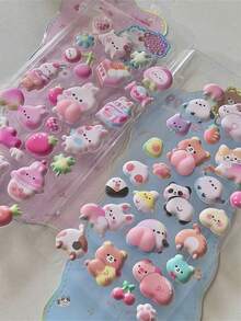 1pc Thick Cute 3D Animal Foam Sticker, Decorative Soft Sticker For Phone Case, Suitable For DIY Crafts, Scrapbooking, Notebooks, Laptops, Water Bottles, Diamond Art, Fun Design, High-Quality Decals, Decorative Stickers, Creative Decoration. [Random Style Color, Random Color Variation] - Multicolor - View 11