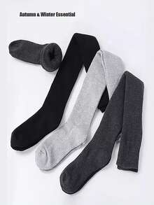 1/2/3双装男士加厚保暖长筒袜，过膝袜，保暖毛巾袜，适合父亲节礼物，成人及老年人适用，冬季室内外运动保暖舒适。 - 彩色 - 查看 2