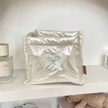 This Adorable Pink 3D Ribbon Or Heart-Shaped Storage Basket Is The Perfect Choice For Christmas And Holiday Decor. It Is Designed To Reduce Desktop Clutter And Is Waterproof, Making It Great For Storing Cosmetics, Organizing Makeup Brushes And Skincare Products, While Also Serving As A Beautiful Desktop Decoration. Additionally, It Can Be Used As A Cosmetic Organizer, Plastic Basket, Toy Basket, Home Decor, And Room Or Bedroom Decor, Making It An Excellent Gift For Friends And Family. - Multicolor - View 18