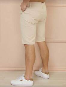 Men's Bermuda Shorts, Colored Twill, Premium Jeans, Various Colors - 米色 - 查看 4