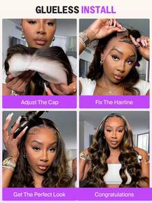 MEGALOOK #30 Highlight 13x4 Lace Front Wig, Natural Wave Curly, Invisible Knots, Transparent Lace Front Wig, 16-30 Inches, Pre-Plucked, 1B/30 Color Human Hair Wig, Breathable Cap, 100% Virgin Human Hair, With Baby Hair, Hand-Tied, Lightweight Cap, All-Day Comfort, Minimal Shedding, Suitable For Daily Wear - SNATURAL/30 - View 8