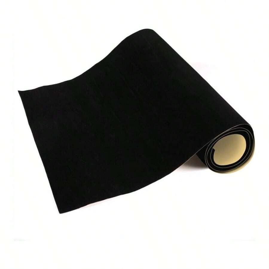 Self Adhesive Sheets, Adhesive Felt Sheets Art Crafts, Peel Stick DrawerJewelry Box Liner, Solid Color Felt Wallpaper 14.6x 39.4 Black - 2pcs - 黑色 - 查看 1