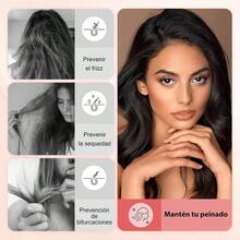 Gorro de Pelo Rizado de Satn, 2 Piezas Gorro de Dormir de Seda Ajustable, Viene con 2 PCS Diademas de Satn, Gorro De Dormir Suave Satinado Reutilizable y Cmodo con Banda Elstica Ancha Negro y rosa - Rosa y Plata - Ver 7