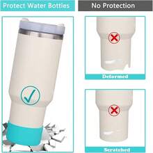 Silicone Boots Adventure 40oz Tumbler With Handle IceFlow 30oz 20oz, Protective Bottle Bottom Sleeve, Non - Slip Sport Bottle Accessories 2Lakeblue - 1綠1黃 - 查看 5