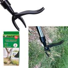 1 件重型金属除草工具，39 英寸长手柄，带 4 爪钢头，直立手持除草器，适用于花园/庭院/草坪，无需弯腰或跪下，黑色，直立除草工具 - 彩色 - 查看 2