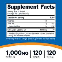 Nutricost Extra Virgin Coconut Oil 1000mg, 120 Softgels - Clean Beauty & Wellness, Gluten Free, Non-GMO - Others - View 2