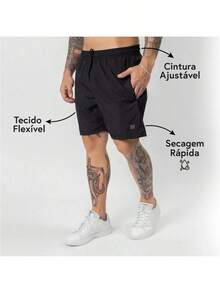 Men's 3-Piece Bermuda Shorts Gym Workout Beach Running - màu đen - Xem 3