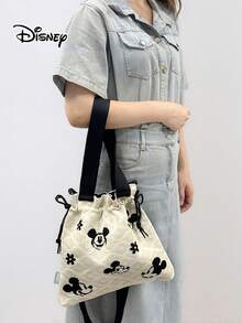 Pattern Drawstring Shoulder Bag, Handheld Tote Bag, Suitable For Travel, Shopping, Commuting, Daily Matching, And Party Occasions