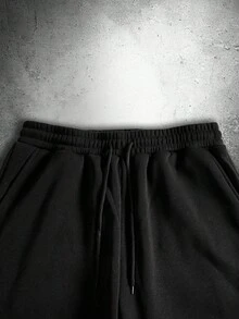 男士时尚百搭条纹运动裤 - 黑色 - 查看 6