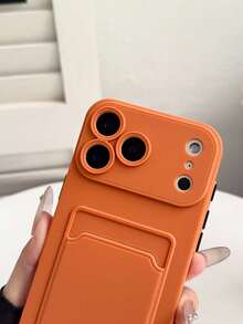 1pc New Fashion Multifunctional Soft TPU Protective Case Compatible With IPhone 17 Pro Max, With Card Slots, Slim And Anti-Drop Design - Orange - View 6