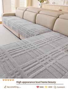 1 pieza Cojín de sofá de franela suave y acolchado, estilo resistente a las mascotas, antideslizante y antisuciedad, protector de sofá para otoño/invierno resistente a los arañazos, adecuado para sofás en forma de L y de 1/2/3/4 plazas (se vende individualmente)