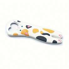 1pc Adorable Cat-Shaped Bottle Opener With Heart Cutout - Durable Plastic, Manual Operation, Perfect For Beer & Dog Lovers, Cute Kitchen Gadget