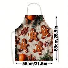 1 peça de Papai Noel de Natal, Sino de Natal, Floco de Neve de Natal, Rena de Natal, Árvore de Natal, Boneco de Neve, Pinguim de Natal, Avental de Linho, Tamanho Grande, Alça Macia, Decoração de Natal, Artigos para Festas, Cozinha Doméstica, Avental de Proteção para Limpeza Doméstica - Multicolorido - Ver 4
