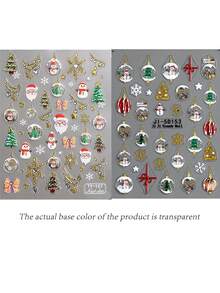 5D Goldene Weihnachts-Nagelkunst-Aufkleber, Geprägte Winterkristallkugel-Nageldekore, Schneemann, Schneeflocken, Weihnachtsbaum, Weihnachts-Nageldesigns, Maniküre-Accessoires, Weihnachts-Nagelaufkleber für Nagelkunstdekorationen