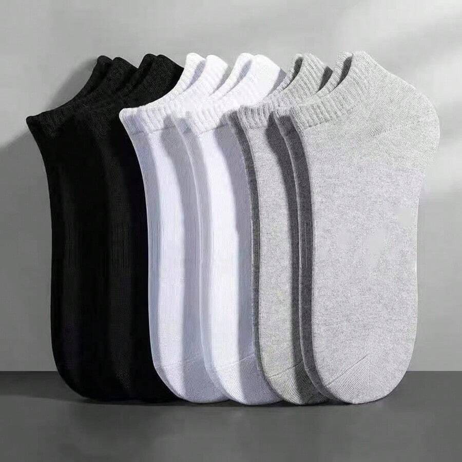 Kit 3 6 12 Pairs Unisex Short Ankle Socks Cotton And Polyester Multicolor 35-40 - Nhiều màu - Xem 1