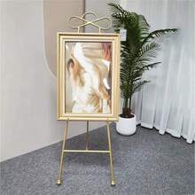 Folding Metal Easel Stand 145cm Tall Adjustable Art Easel For Display Painting Posters Wedding Signs - Un color - Ver 5