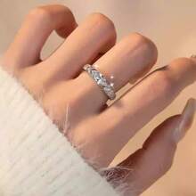 1 pieza Anillo de diseño de ojal elegante de plata de ley S925 con piedra de circonita brillante, joyería de alta calidad para mujeres, regalo exquisito para seres queridos