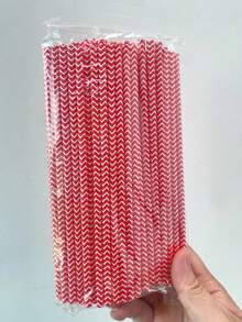 Pacote com 100 canudos de papel ondulado, design com padrão ondulado, tamanho 6x197mm, nas cores verde, vermelho, rosa, azul escuro, azul claro e preto | Ideal para festas, aniversários, casamentos, Dia dos Namorados, decoração de sobremesas e comemorações de feriados. - Multicolorido - Ver 14