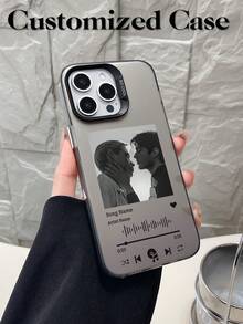 1 ốp lưng điện thoại tùy chỉnh với trình phát nhạc, thiết kế ảnh và tên chữ, đệm khí trong suốt chống sốc, tương thích với iPhone 17 Air 16 15 14 13 12 11 Pro Max, Galaxy S25 24 23 Ultra FE A55 54 35, phiên bản quốc tế, không phải phiên bản nội địa. - màu đen - Xem 2