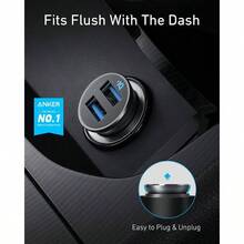 320 Car 24W Aluminum Alloy Dual With Blue IPhone16 15 14 13 12 Series, Pro 2 And More - Not Compatible With Quick Charge Black