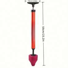 Toilet Uncloggers - Heavy Duty Air Pressure Toilet Drain, Sink & Shower Clog Clearer - Efficient Bathroom Unclogging Equipment - Ergonomic Handle Design - Red - View 13